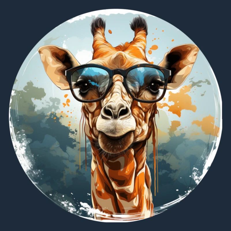 Girafe hipster animale avec des lunettes de soleil drôle