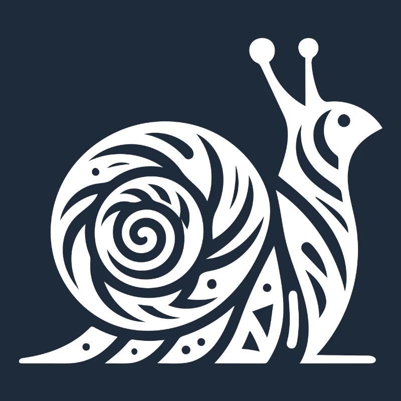 Escargot avec maison dans le style de tatouage tribal