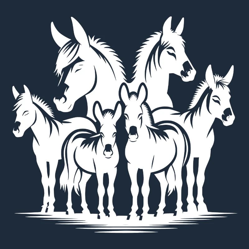 Donkey Groups Portrait Images