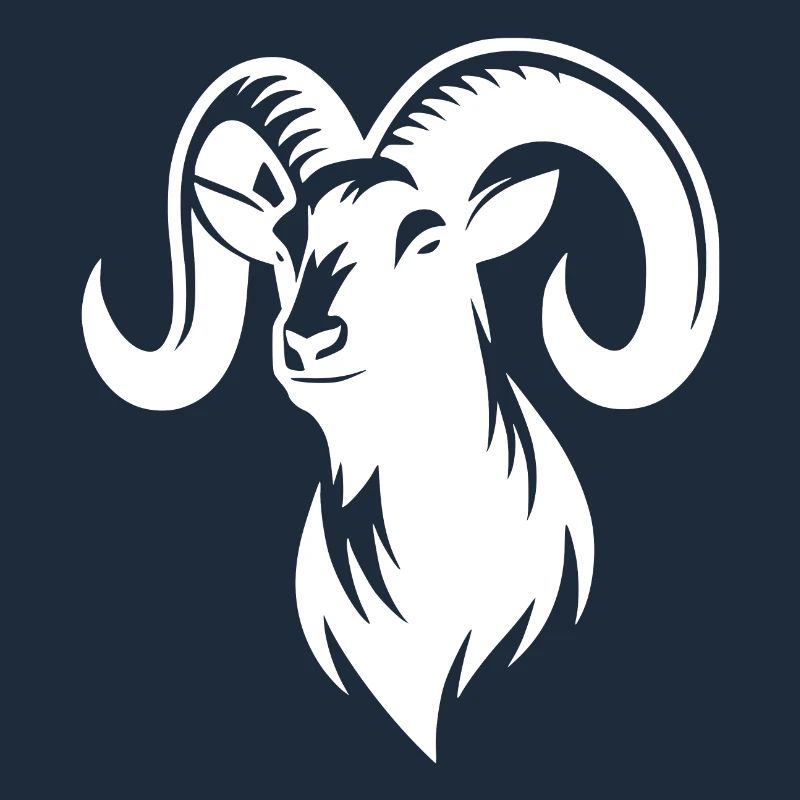 billy goat with huge horns