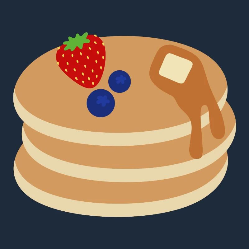 Pancake Stack with Berries, Butter and Maple Syrup