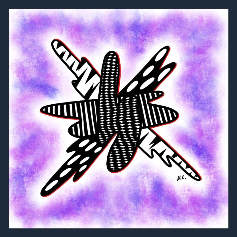 Creative patterned blob on violet