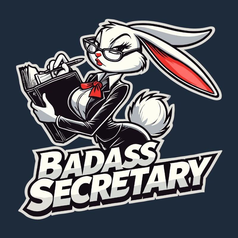 Badass Secretary Bunny Funny Gift