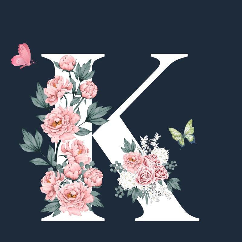 Buchstabe k rosa Blumen
