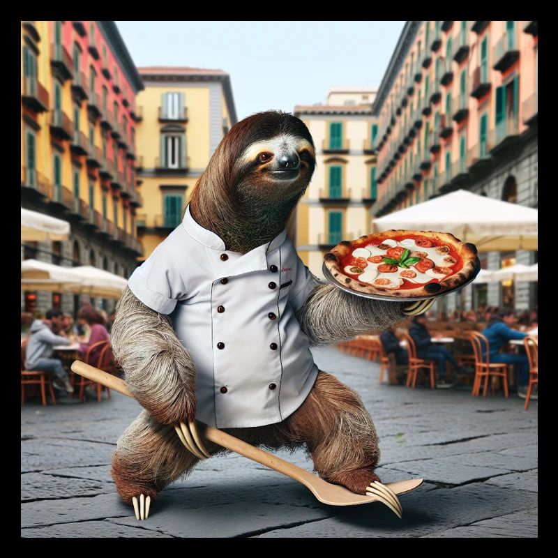 Faultier Pizzabäcker Pizzabäcker Neapel