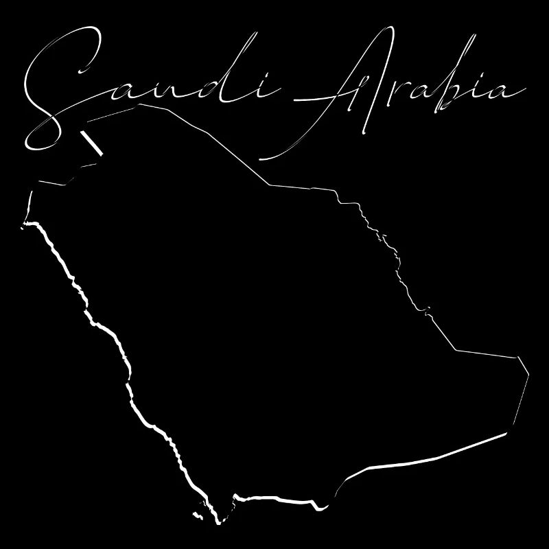 Saudi Arabia map as outline EN
