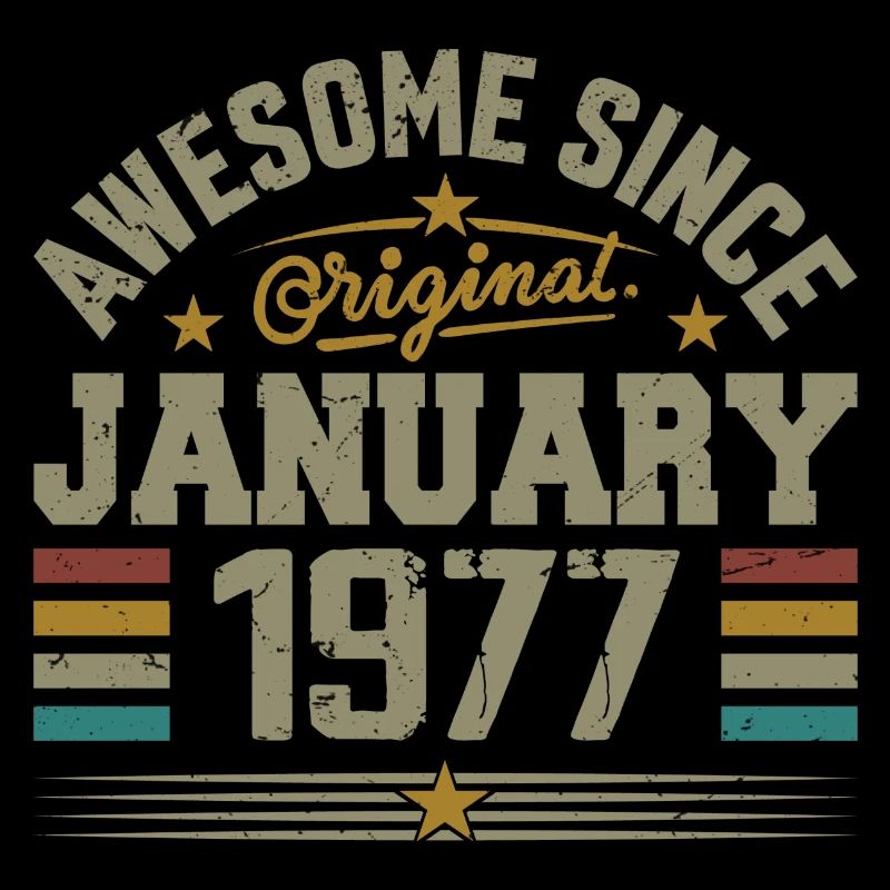 Retro Birthday Gift Born In January 1977