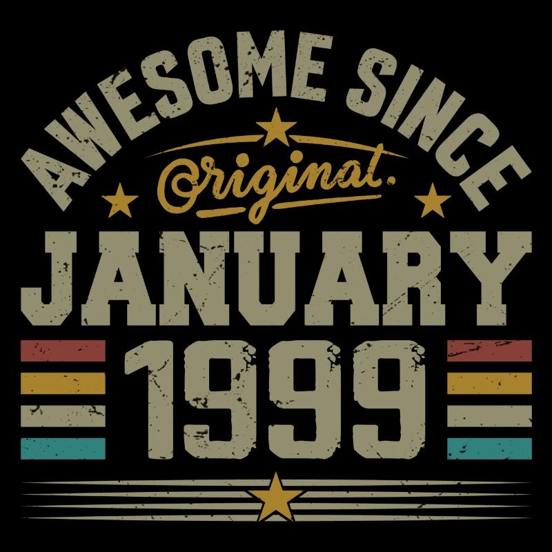 Retro Birthday Gift Born In January 1999