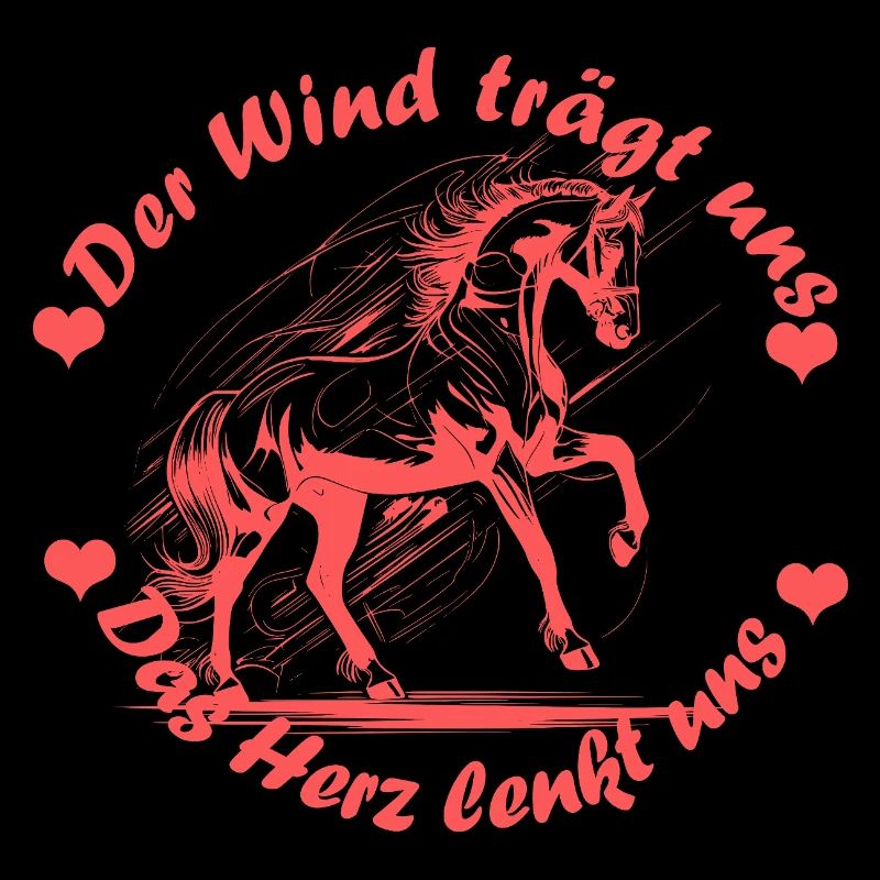 Pferd Herz Wind rosa