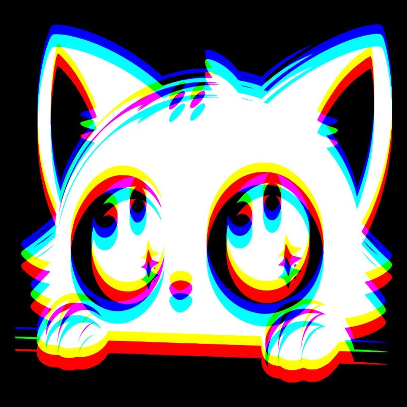 EDM Cat Glitch Style