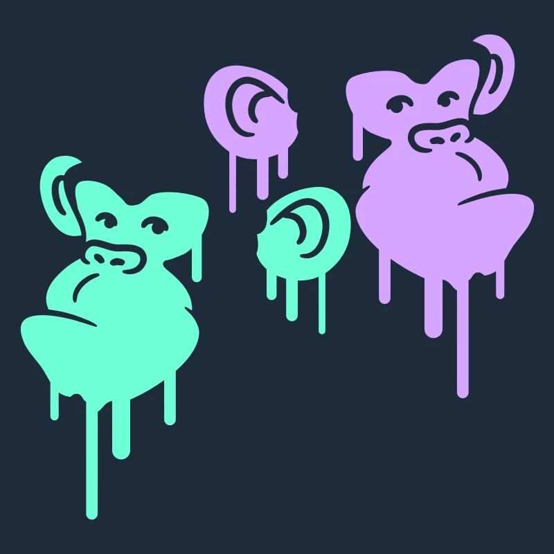 Graffiti Drop Monkey Heads Spray Faces Team