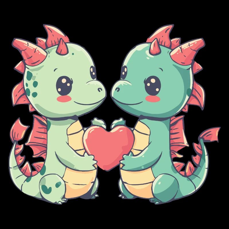 Drache Paar Liebe Valentinstag