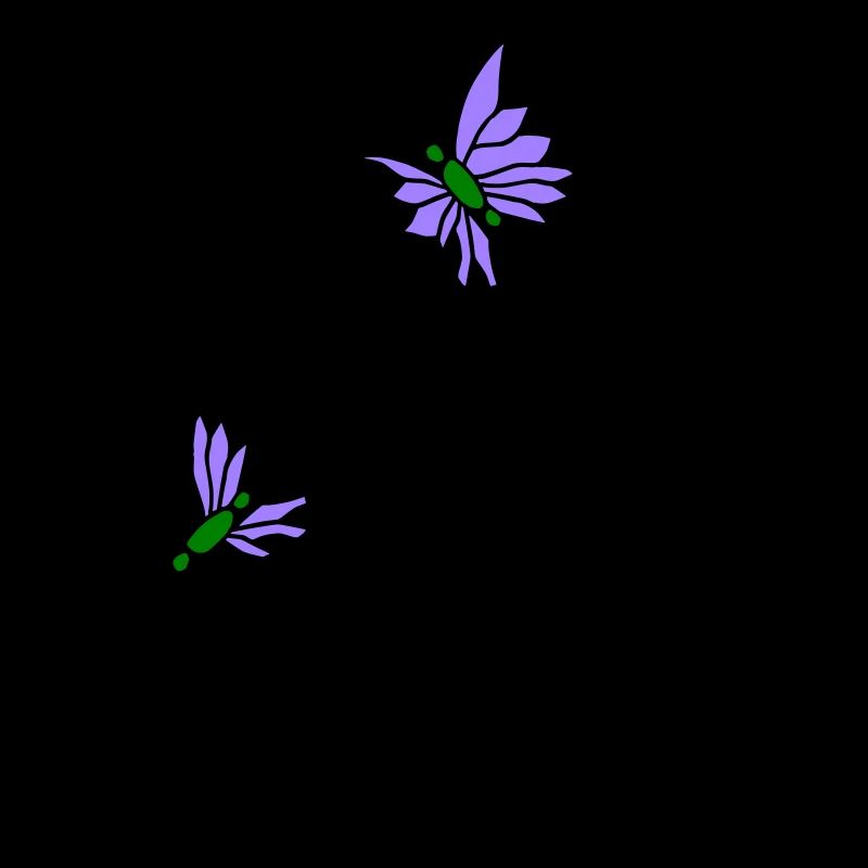 Papillons avec vrilles florales