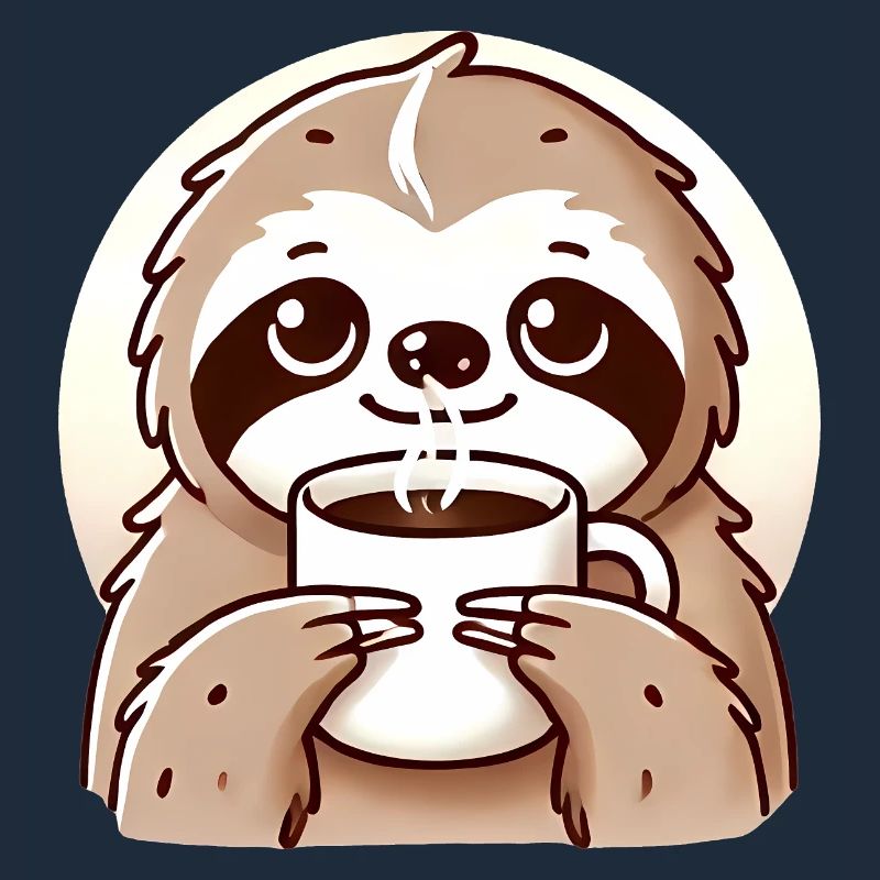 Cozy Sloth Coffee Illustration