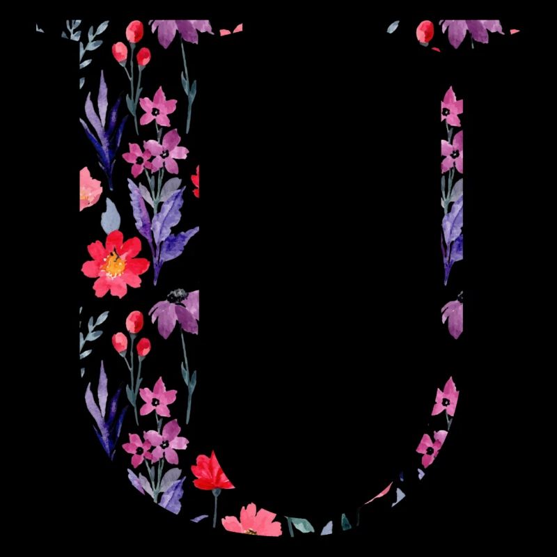 Floral personalised u letter - gift idea