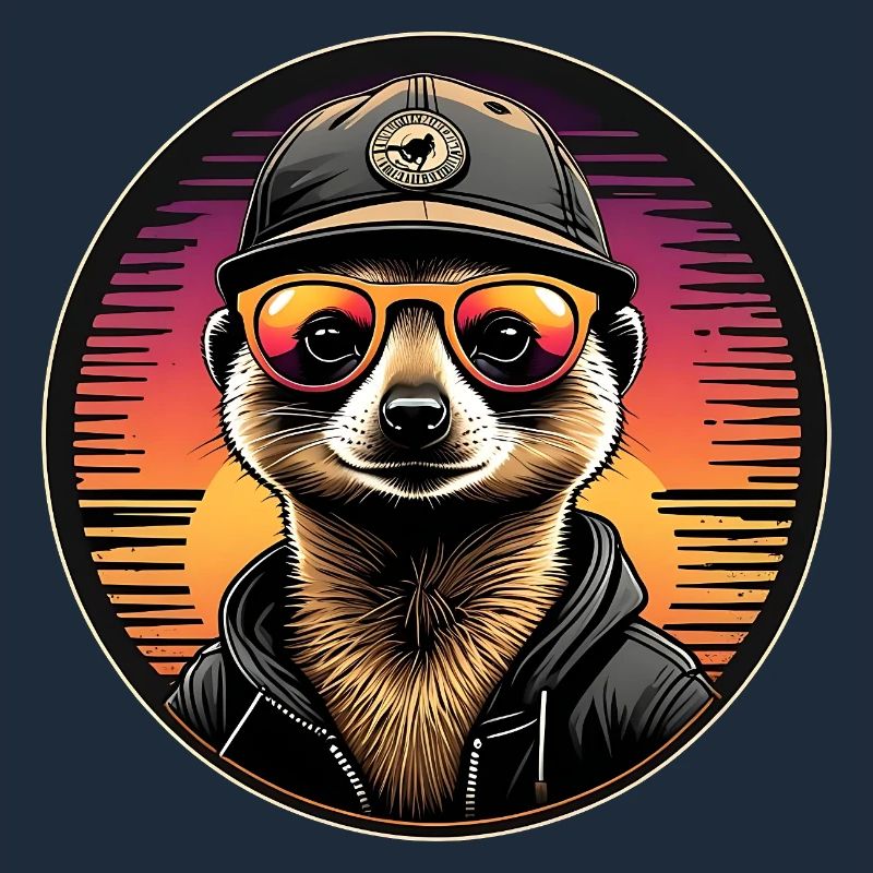 Cooles Erdmännchen mit Sonnenbrille und Basecap