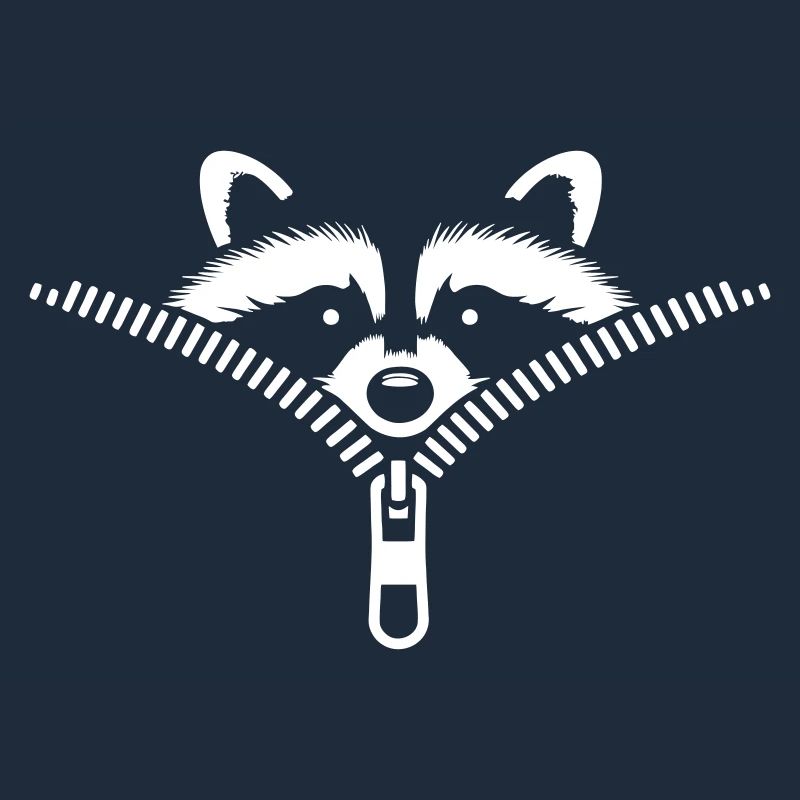 Petit raton laveur caché dans une fermeture éclair