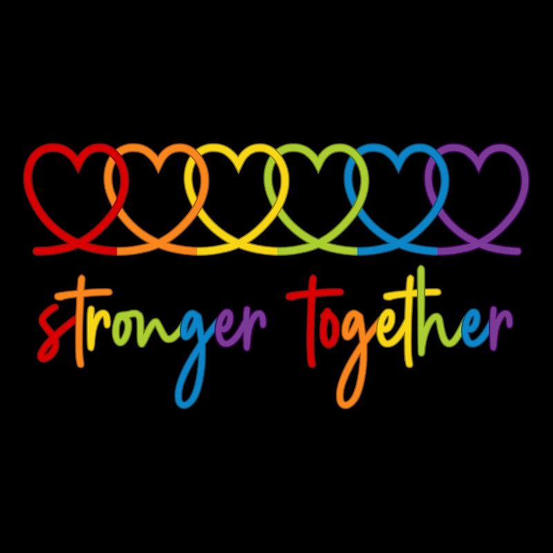 Rainbow Hearts Plus forts ensemble Mois de la fierté