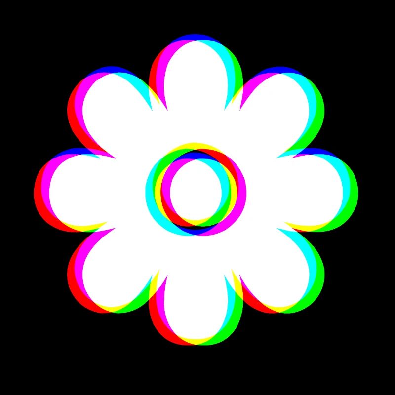 EDM Trikolor - Blüte 2 - Glitch - Rave Stil