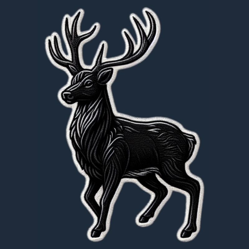 Schwarzer Hirsch Geweih Patchmotiv