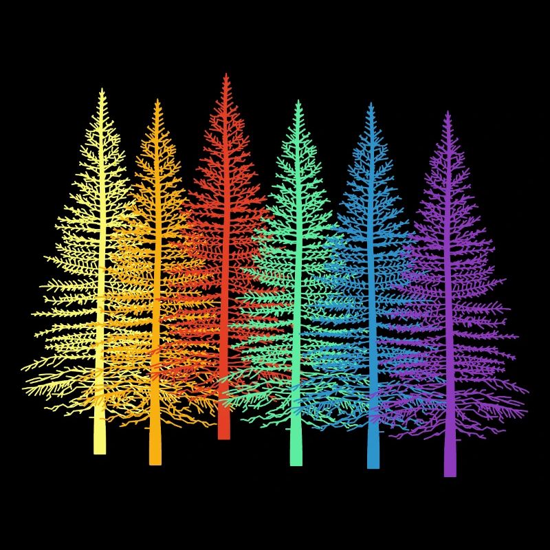 LGBT Rainbow Fir Trees Spruce Forest Trees Tree