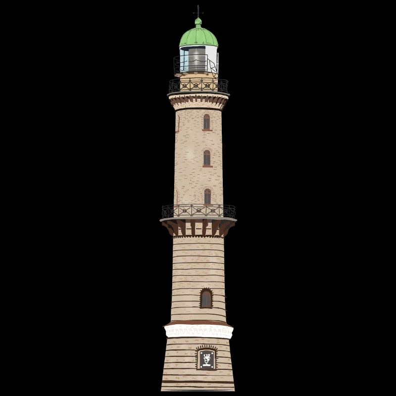 Leuchtturm Warnemünde ohne Text, Ostsee