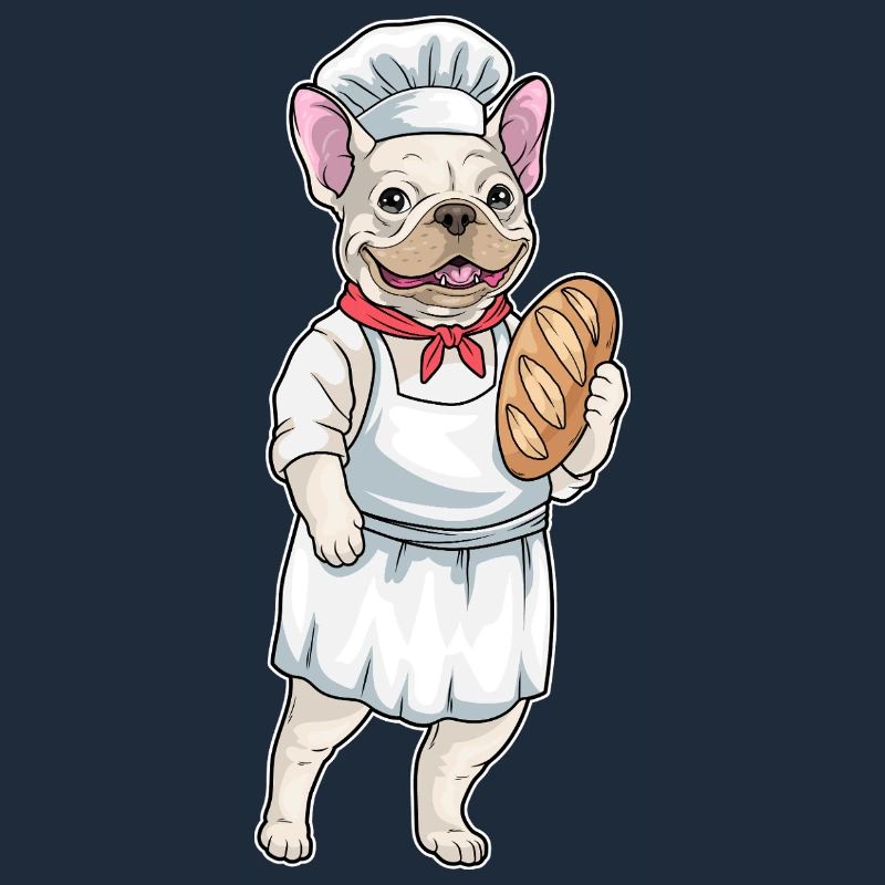 Französische Bulldogge Bäcker Brot