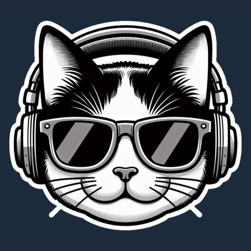 Katze Brille Kopfhörer