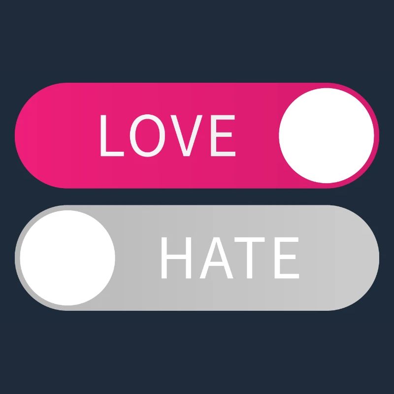 Love On Hate Off Button Liebe an Hass aus Geschenk