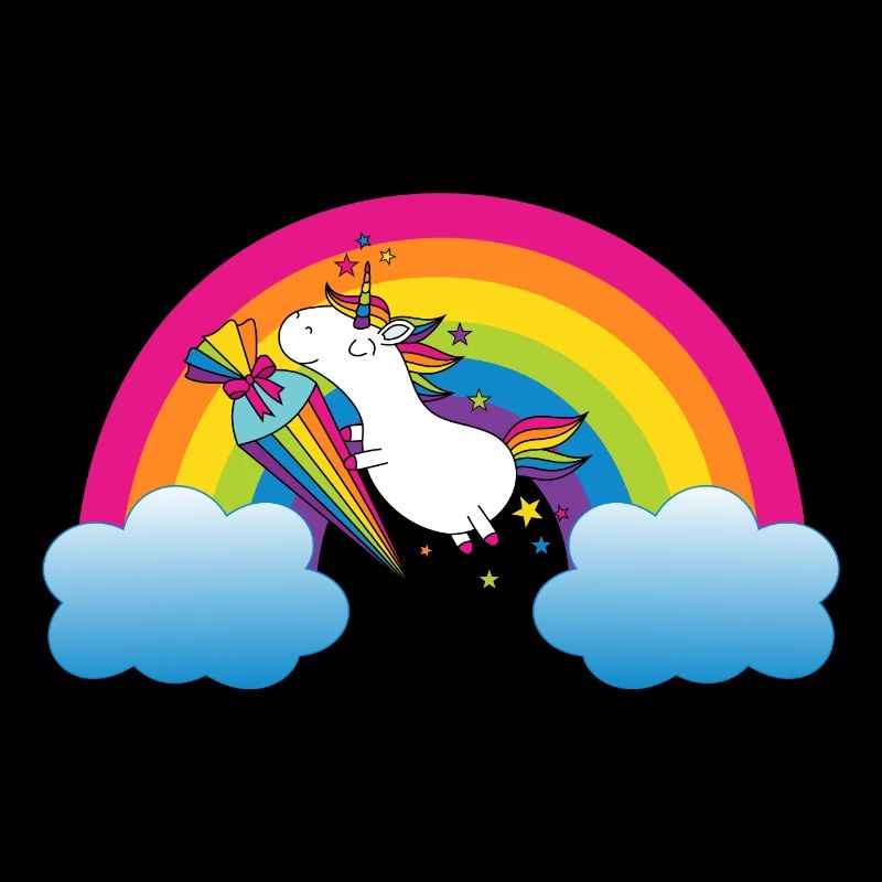 Einhorn Einschulung Schule Regenbogen Schulkind