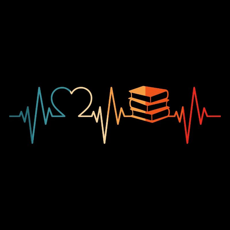 Bücherwurm Leseratte Bücher Herzschlag Lesen