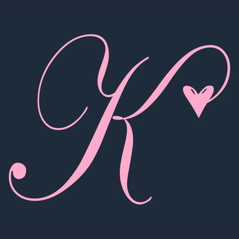 Monogram K Heart Vine