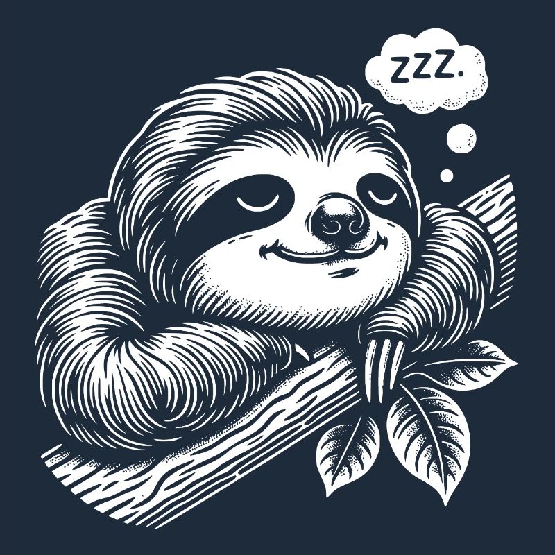Cute sleepy sloth getting calm