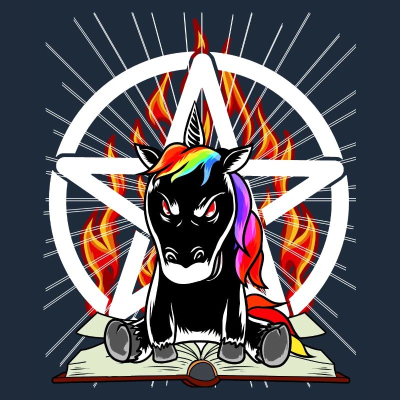 Satan Unicorn Pentagram Devilish Mythical Creature Evil