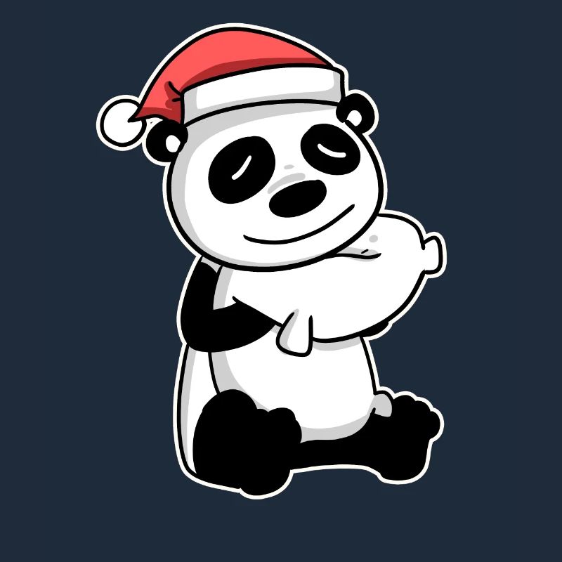 Panda Mignon Fatigué Noël