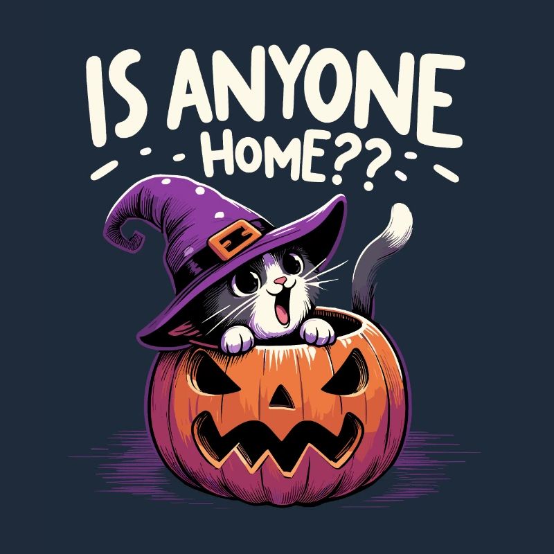 Halloween Chat Sorcière Chapeau Sorcière Grimace Mignon Fun