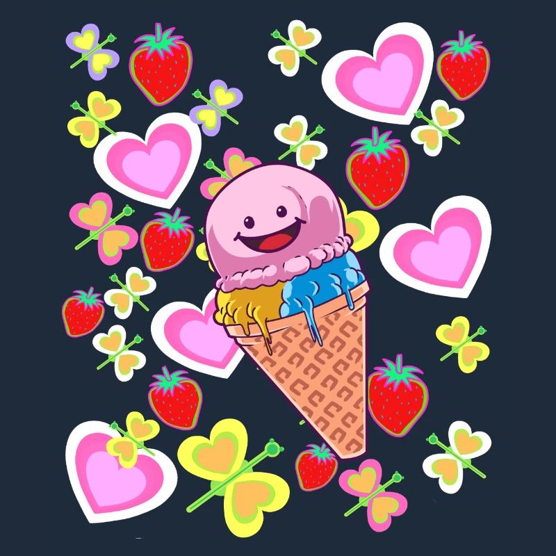 Sommer Retro Eis Eiskrem Kinder Kind Eiscrem