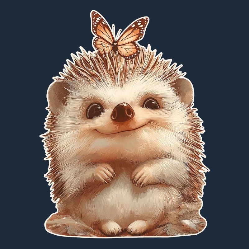 Hérisson avec papillon