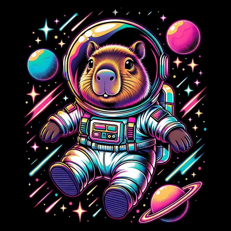 Capybaras Cute Capybara Astronaut