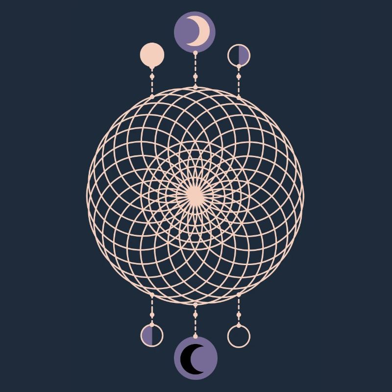 Moon Phases Geometric Pattern