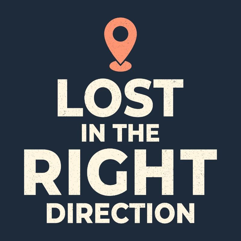 Lost Right Direction Travel Navigation Funny