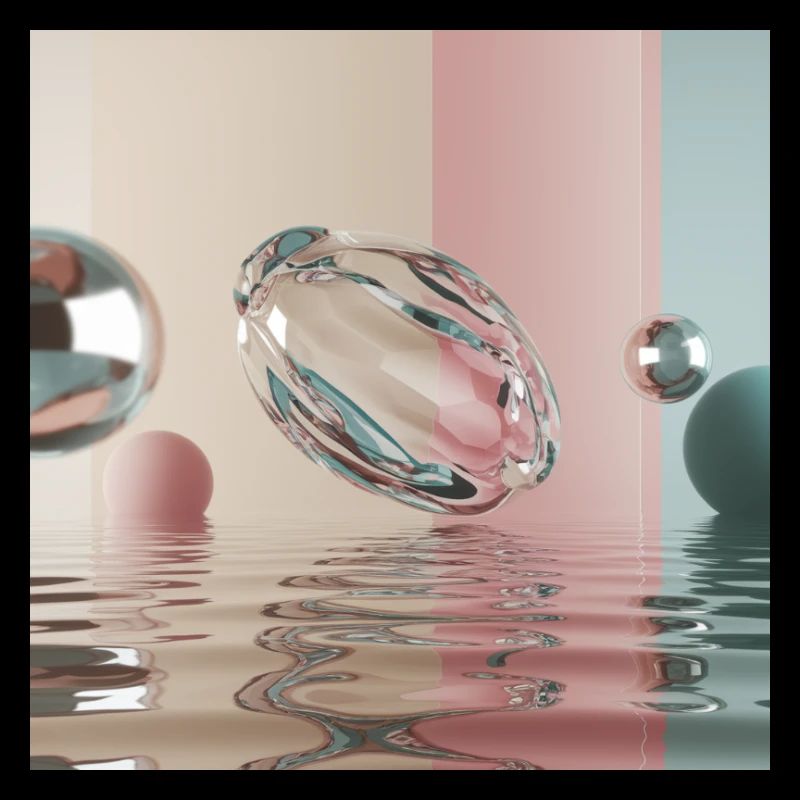 Reflets pastel dans sphère abstraite