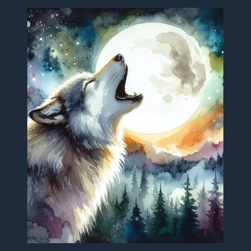 MOONLIT WOLF HOWL NIGHTLY RITUAL, WILDERNESS