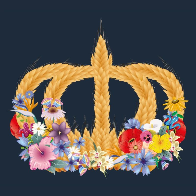 Couronne de blé avec des fleurs – symbole de la nature et de la récolte