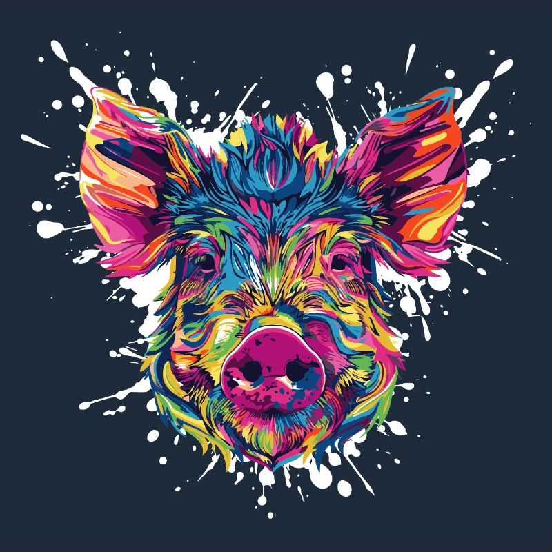 Farbexplosion Schweinekopf