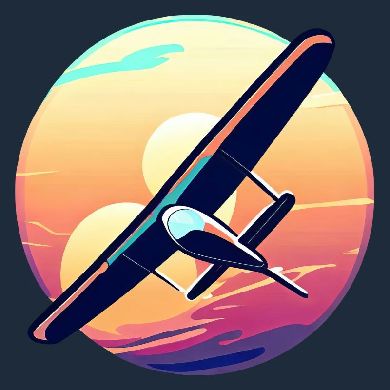 Glider at sunset design