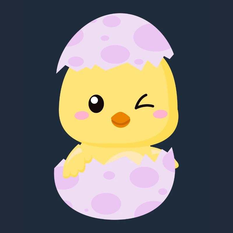 Cute little chick in an egg shell