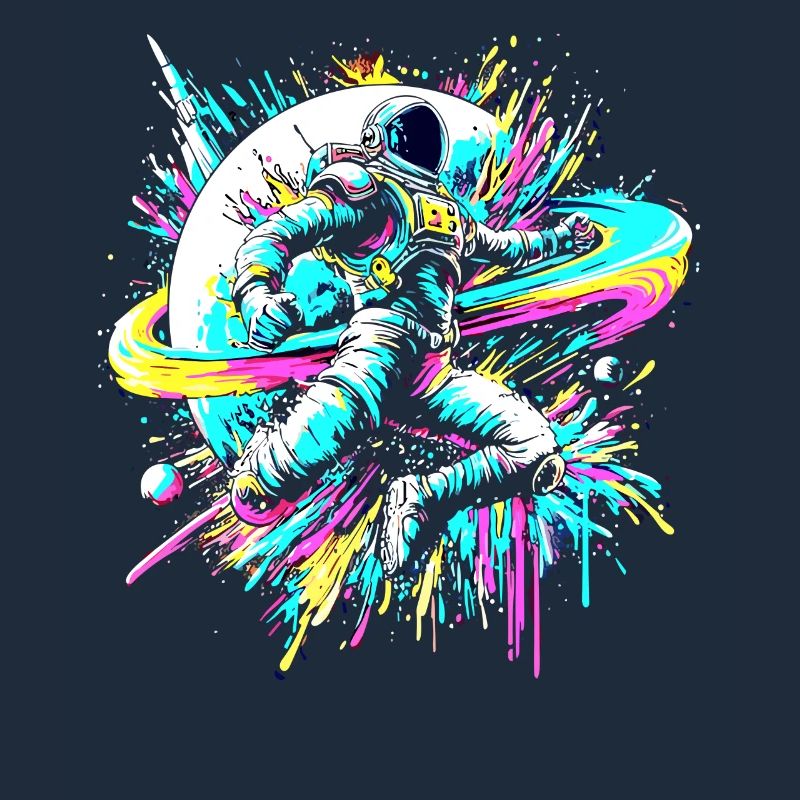 astronaute, coloré, couleur, explosion, graffiti, espace