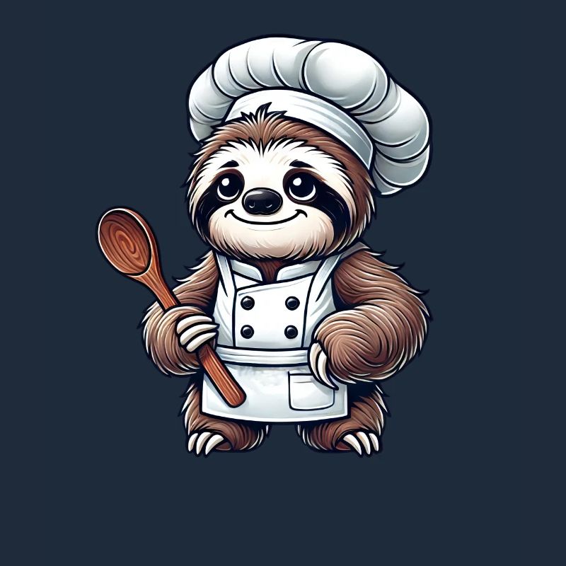 Cute Sloth Chef Chef Kitchen Cooking