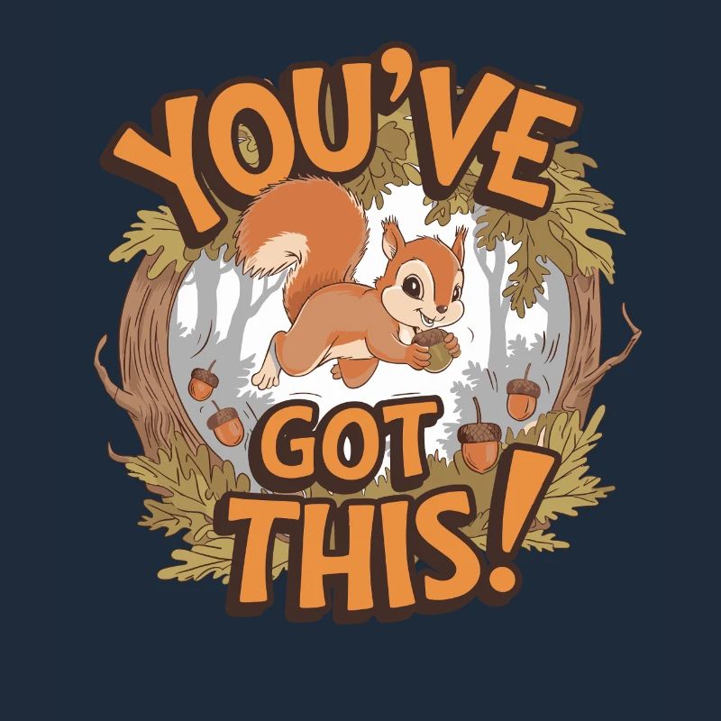 Du Schaffst Das! Eichhörnchen Mit Eichel